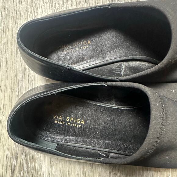 Via Spiga Black Leather Flats - Picture 5 of 8